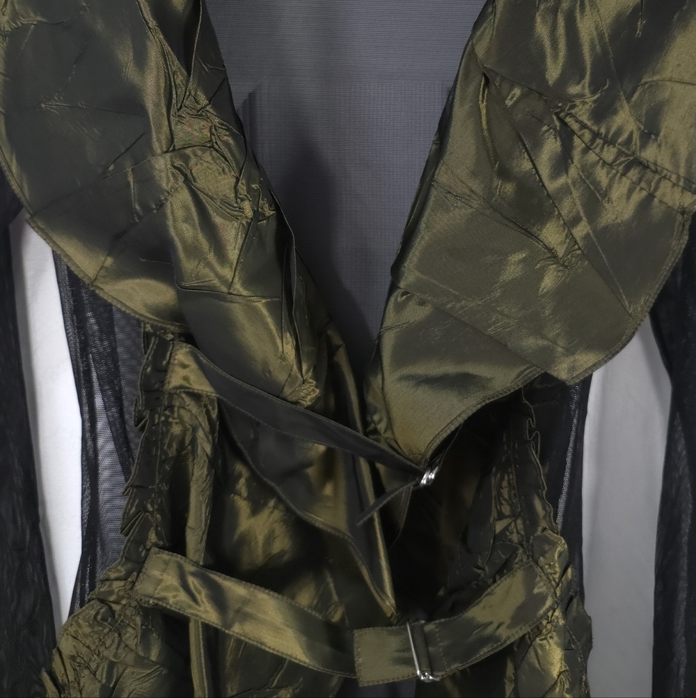 Marie Saint Pierre Avant Garde Couture Jacket Tunic - Gold/Green Taffeta S - Picture 5 of 11